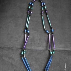 Multicolor Women’s Beaded Necklace - Blue, Teal & Purple